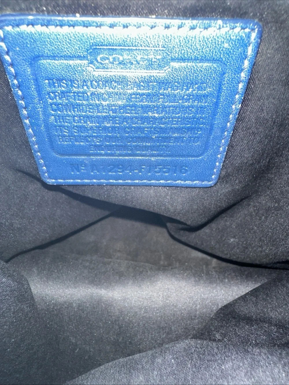 Coach Ashley Patent Leather Dark Blue Large Satchel/ Shoulder Handbag